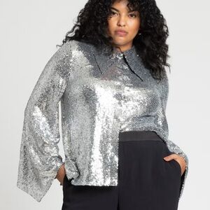 NWT✨ - Eloquii Sequin Button Down